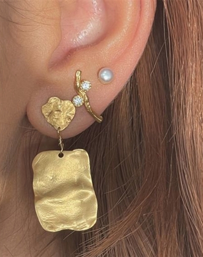 Stine A - Tres Petit Pearl Single Ørering - Guldfarvet